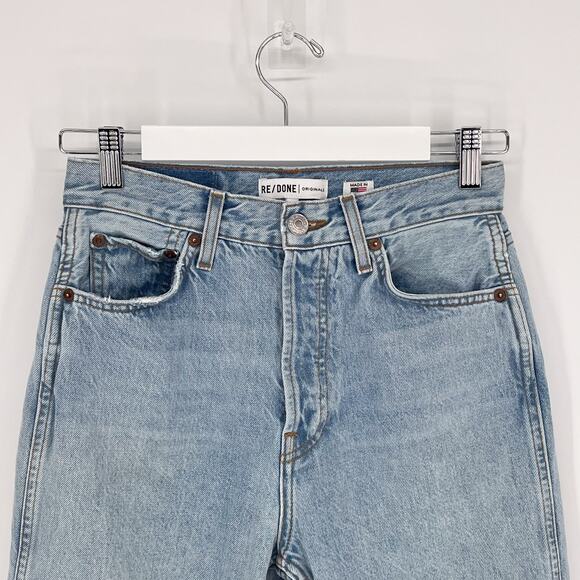RE/DONE High Rise Loose Jeans Women’s 26 Bleach Destroy Distressed Denim - Picture 3 of 8